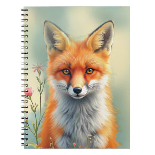 Caderno Espiral Olhos Marcantes de uma Raposa Vermelha Astuta