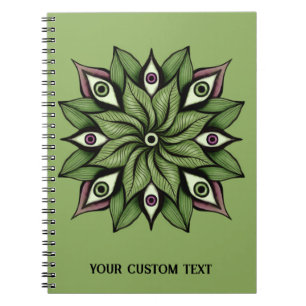 Caderno Espiral Olhos Psicodélicos Mandala - Padrão Floral Trippy