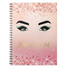 Caderno Espiral Olhos Verdes Cor-de-Rosa Rosa Olhos Olhos Olhos Ol