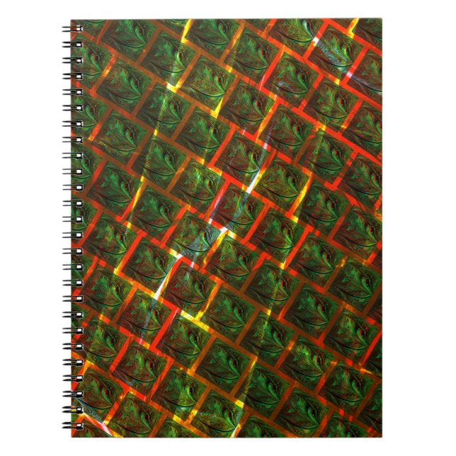 Caderno Espiral "Olhos verdes enquadrados", arranhões ou grelha ve (Frente)