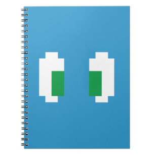 Caderno Espiral Olhos Verdes para Manga de Pixel de 8 Bits