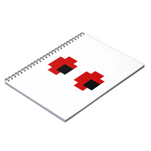 Caderno Espiral Olhos Vermelhos De 8 Bits