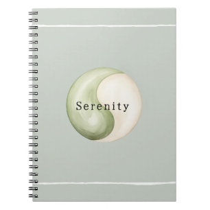 Caderno Espiral Olive Verde Yin Yang Meditação Personalizada