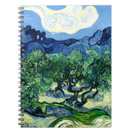 Caderno Espiral Oliveiras com Alpilles (1889) Espiral Van Gogh