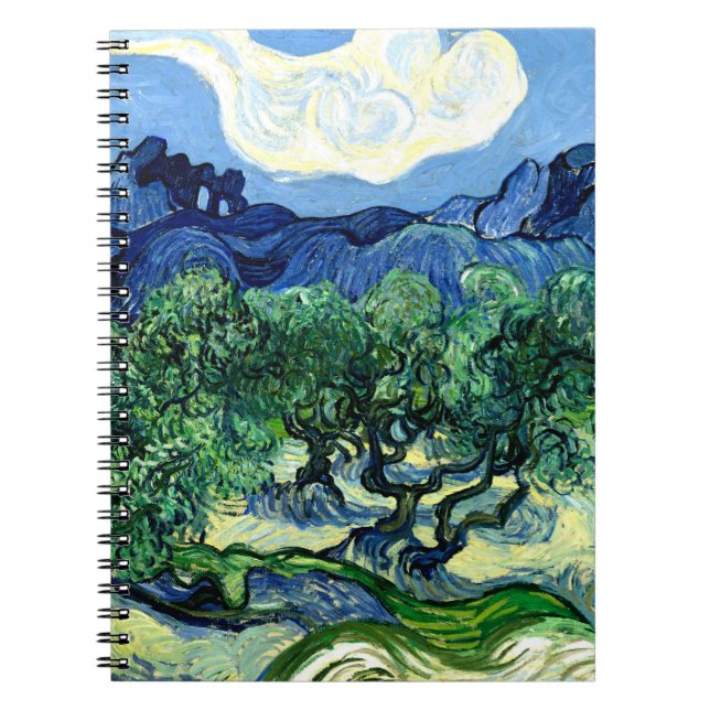 Caderno Espiral Oliveiras com Alpilles (1889) Espiral Van Gogh (Frente)