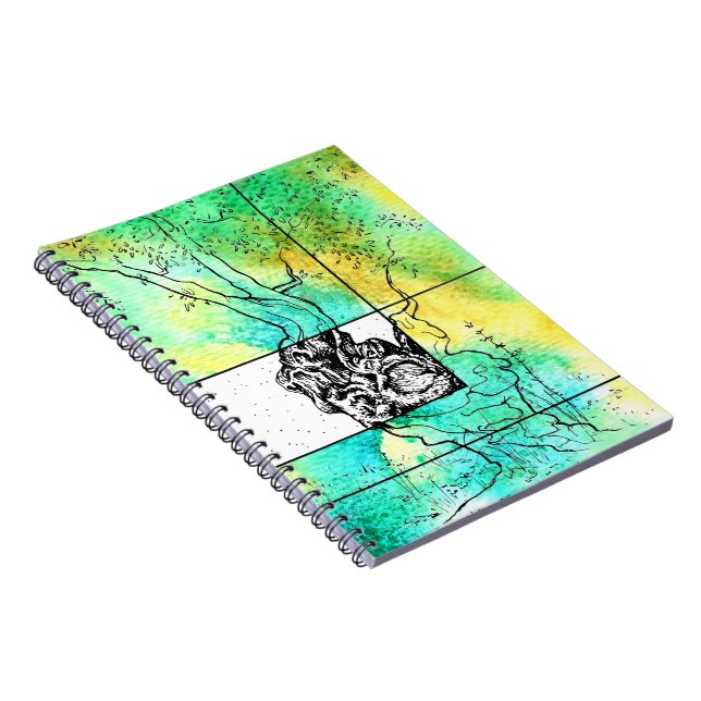 Caderno Espiral Olivenbaum Tuschezeichnung (Lado Direito)