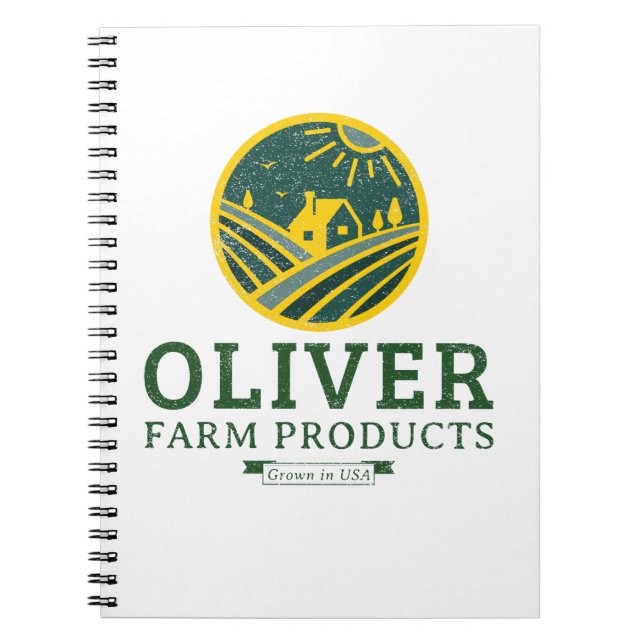 Caderno Espiral Oliver Farming (Frente)