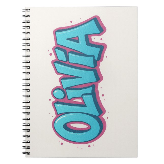 Caderno Espiral Olivia Name Art (Frente)