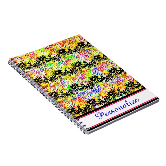 Caderno Espiral Onda Colorida Personalizada (Lado Direito)