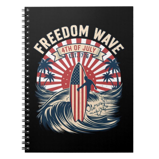 Caderno Espiral Onda da Liberdade 4 de Julho (Frente)