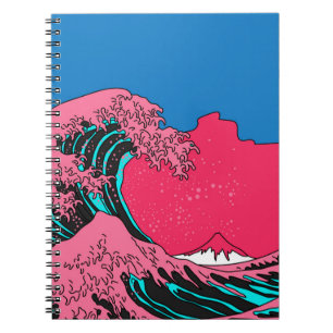 Caderno Espiral Onda de excelente no estilo de Arte de Pop Vaporwa