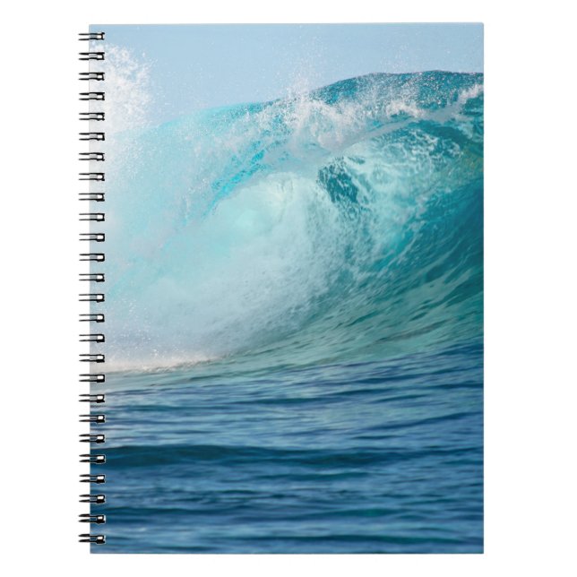 Caderno Espiral Onda grande do Oceano Pacífico que quebra o (Frente)