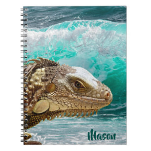 Caderno Espiral Onda Iguana (com nome personalizado)