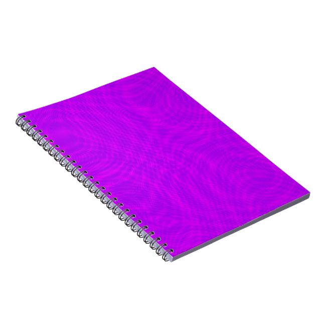 Caderno Espiral Onda Moiré Rosa e Roxo (Lado Direito)