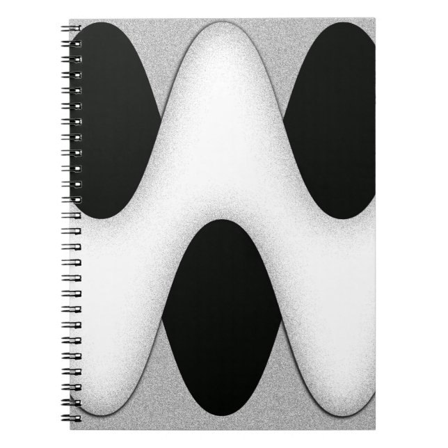 Caderno Espiral Onda Preta e Branca (Frente)