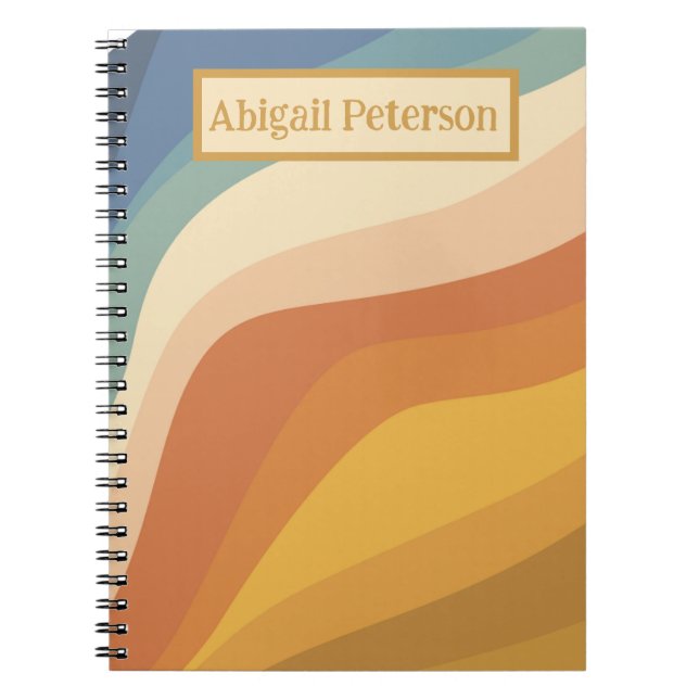 Caderno Espiral Onda retrógrada, Diário Escrevendo, (Frente)