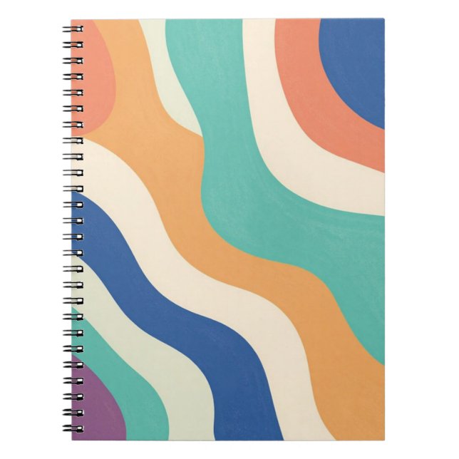 Caderno Espiral Ondas Abstratas (Frente)