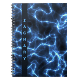 Caderno Espiral Ondas Azuis Elétricas | Notebook espiral personali