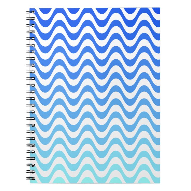 Caderno Espiral Ondas Azuis Gradiente (Frente)