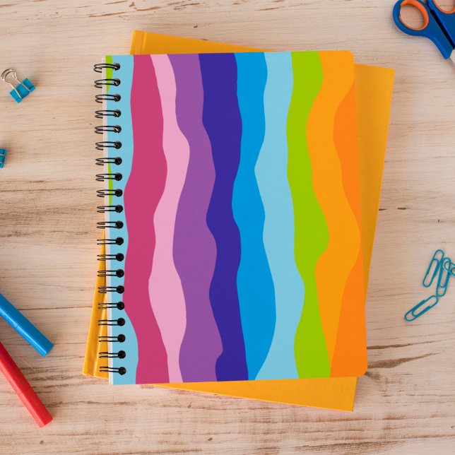 Caderno Espiral Ondas Coloridas (Criador carregado)