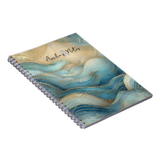 Caderno Espiral Ondas de Abstrato para notebook espiral personaliz