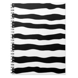 Caderno Espiral Ondas de Linha Espessa abstrato