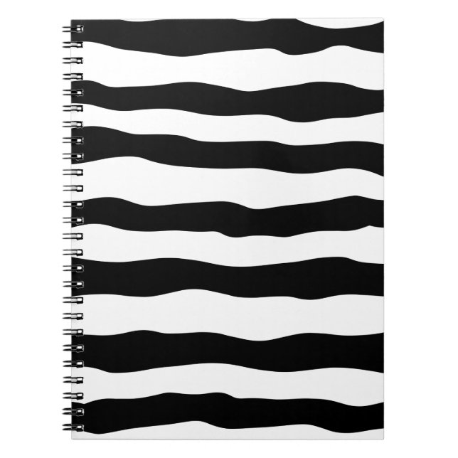 Caderno Espiral Ondas de Linha Espessa abstrato (Frente)
