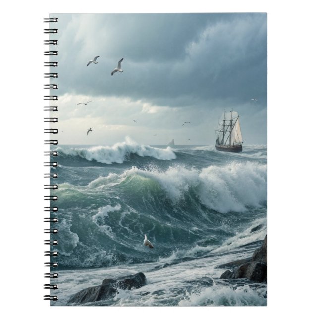 Caderno Espiral Ondas do Oceano (Frente)