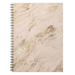 Caderno Espiral Ondas Douradas: Abstrato Marble