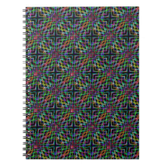 Caderno Espiral ondas hipnotizantes do notebook colorido