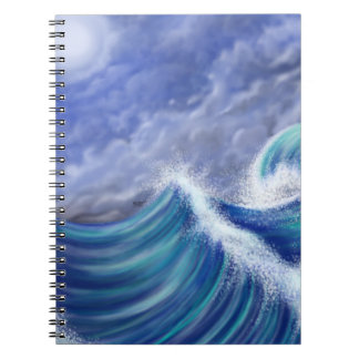 Caderno Espiral Ondas iluminadas pela lua