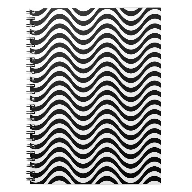 Caderno Espiral Ondas Pretas e Brancas (Frente)