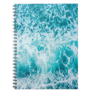 Caderno Espiral Ondas Tropicais Do Oceano Azul