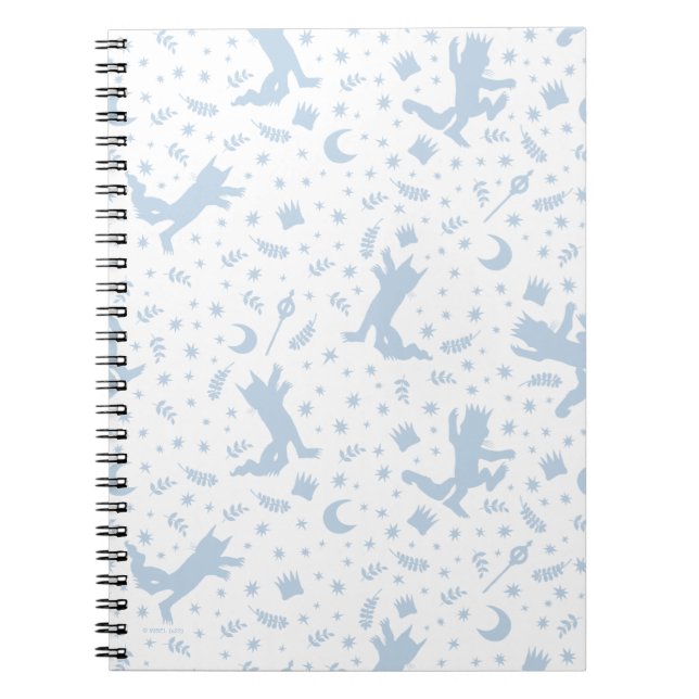 Caderno Espiral Onde as Coisas Selvagens Floral Azul (Frente)