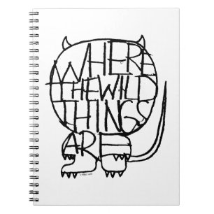 Caderno Espiral Onde Vivem os Monstros Esboço do Monstro Selvage