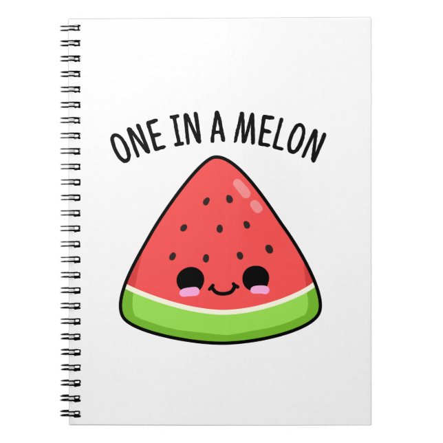 Caderno Espiral One In A Melon Funny Watermelon Pun (Frente)