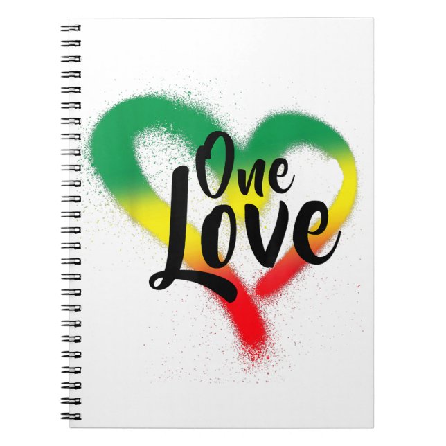 Caderno Espiral One Love One Heart Reggae Vibes (Frente)