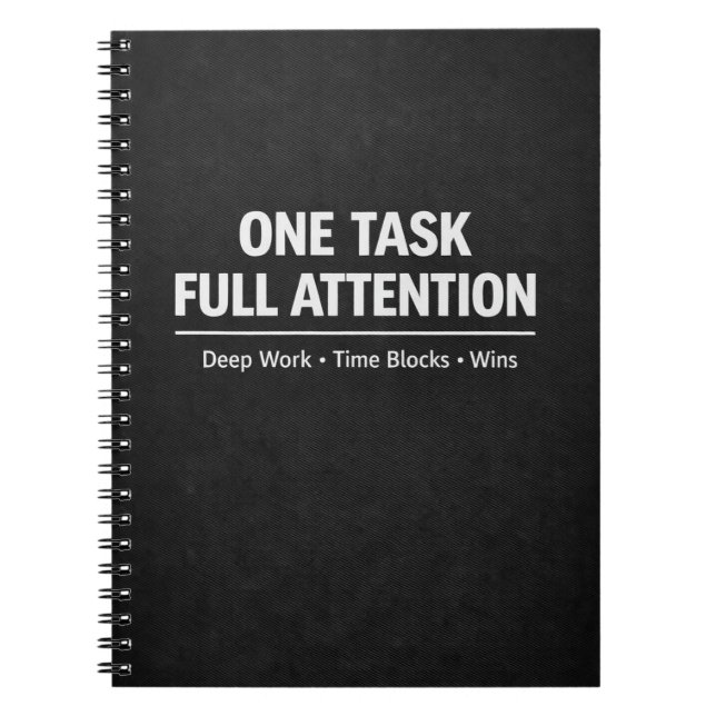 Caderno Espiral One Task Full Attention Deep Work (Frente)