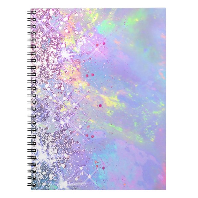 Caderno Espiral opal de faux glitter (Frente)