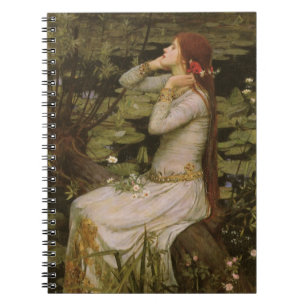 Caderno Espiral Ophelia de Pond por John William Waterhouse