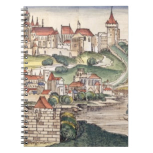 Caderno Espiral Opinião de olho de pássaro de Praga do Nuremberg