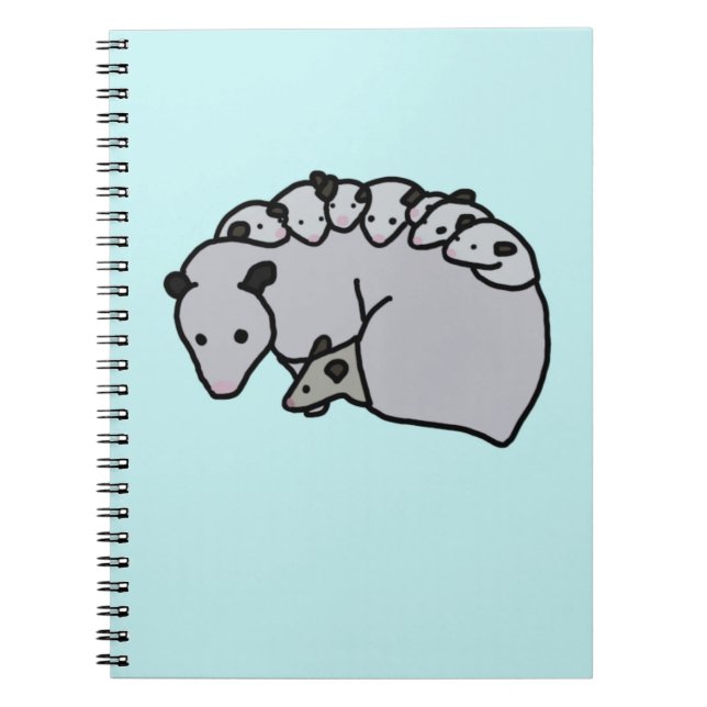 Caderno Espiral Opossum Mom with her Babies (Frente)