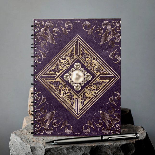 Caderno Espiral Opulsão do ornamentado | Farinha-de-bico-púrpura e (Criador carregado)