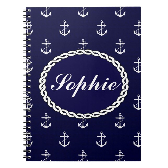 Caderno Espiral Opus Posh Anchor Personalizado Náutico (Frente)