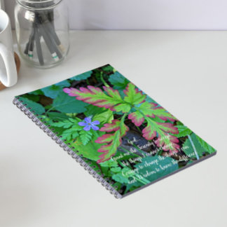 Caderno Espiral Oração da Serenidade Plantas Florais da Floresta