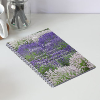 Caderno Espiral Oração de Serenidade Inspiradora Jardim de Lavanda