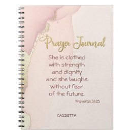 Caderno Espiral Oração Personalizada de Sotaque de Mármore Dourado