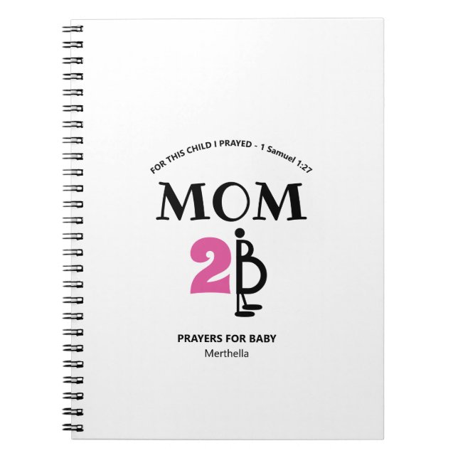 Caderno Espiral Orações Personalizadas Modernas Para Bebê (Frente)
