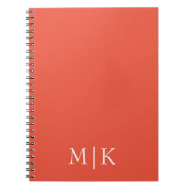 Caderno Espiral Orange and White | Modern Monogram