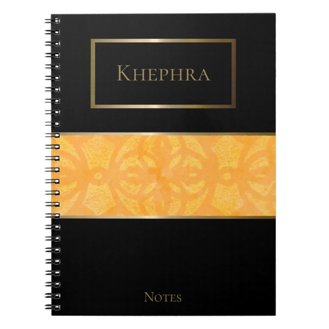 Caderno Espiral Orange Batik - Nome Simples (Frente)